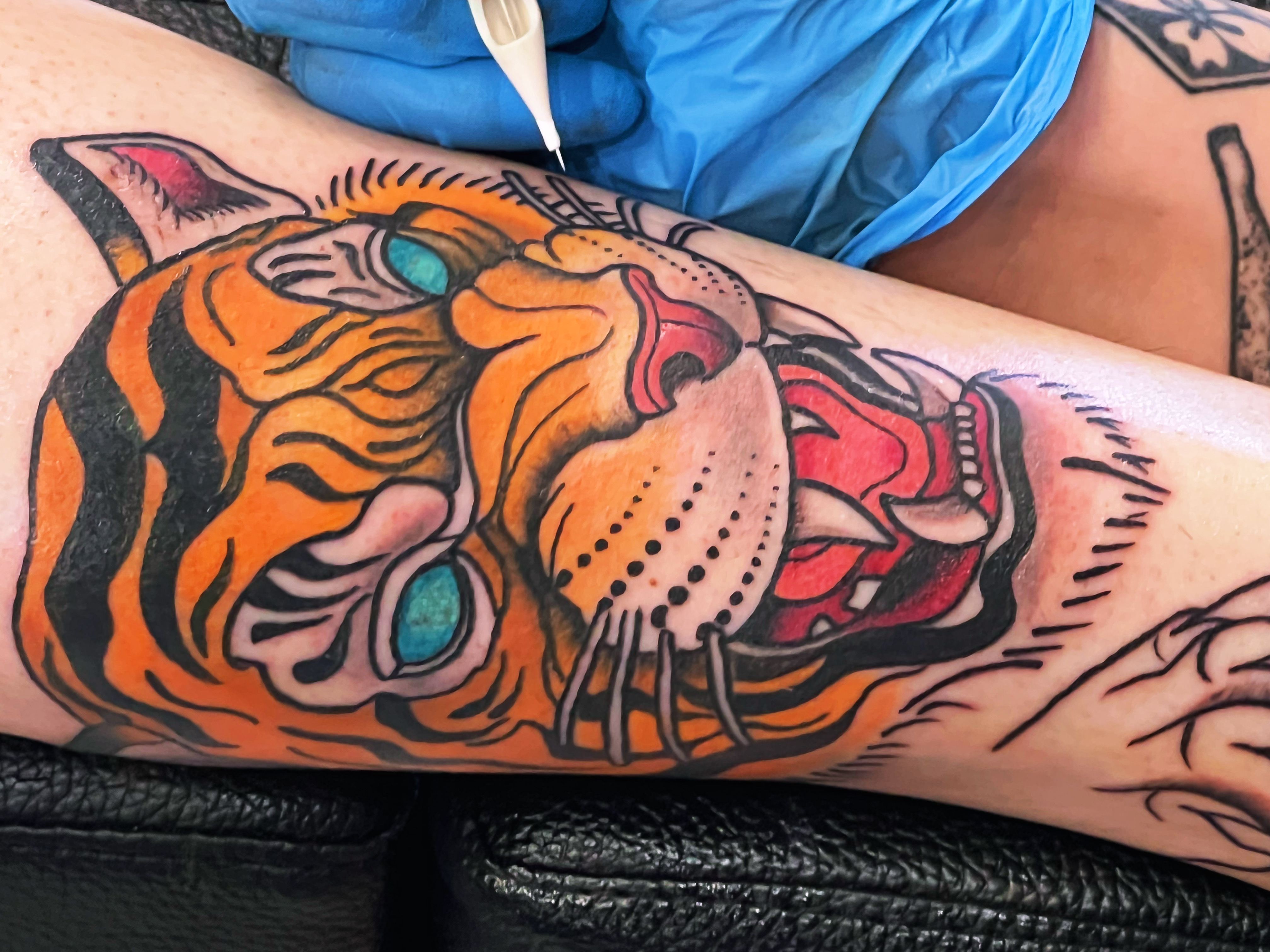 Neotradditional Tattoo of tiger best tattoo shop